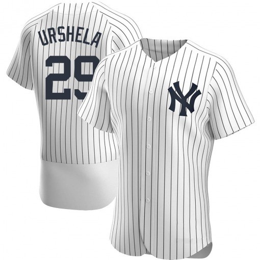 Men's New York Yankees #29 Gio Urshela White Flex Base Stitched Jersey