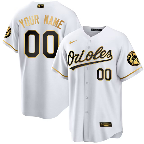 Men's Baltimore Orioles Active Player Custom Gold/White 2023 Stitched Baseball Jersey