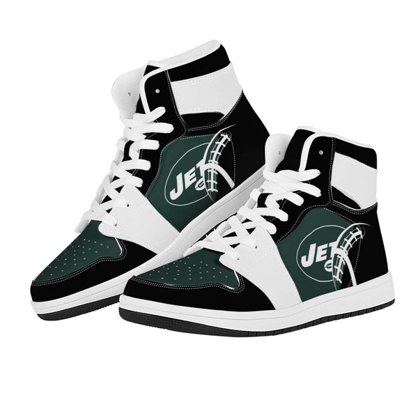 Women's New York Jets AJ High Top Leather Sneakers 002