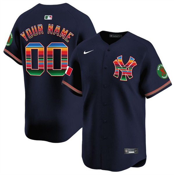 Men's New York Yankees ACTIVE PLAYER Custom Navy Mexico Vapor Premier Limited Stitched Baseball Jersey