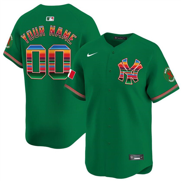 Men's New York Yankees ACTIVE PLAYER Custom Green Mexico Vapor Premier Limited Stitched Baseball Jersey