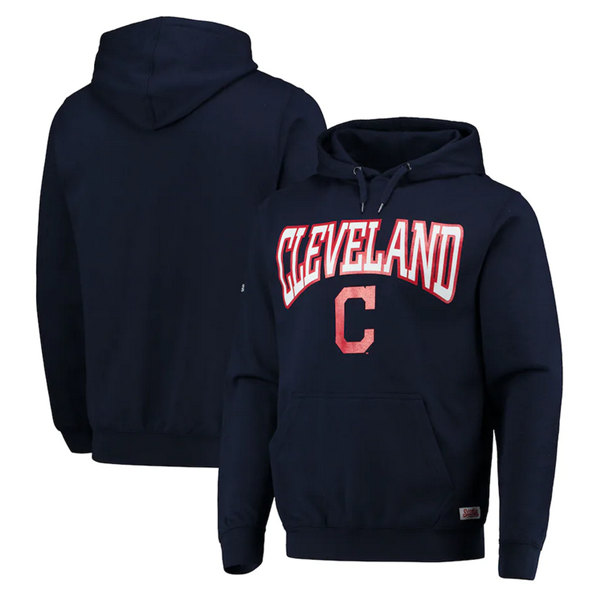 Men's Cleveland Guardians Navy Pullover Hoodie