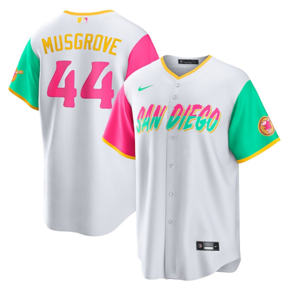 Men's San Diego Padres #44 Joe Musgrove White 2022 City Connect Cool Base Stitched Jersey
