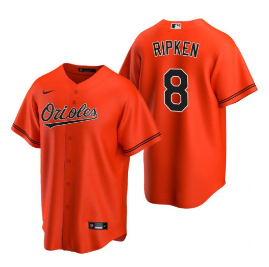 Men's Baltimore Orioles #8 Cal Ripken Jr. Orange Cool Base Stitched MLB Jersey
