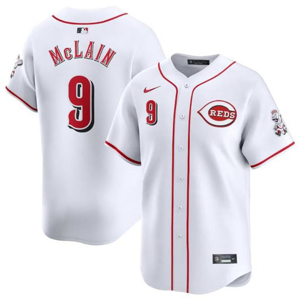 Men's Cincinnati Reds #9 Matt McLain White Home Limited Baseball Stitched Jersey