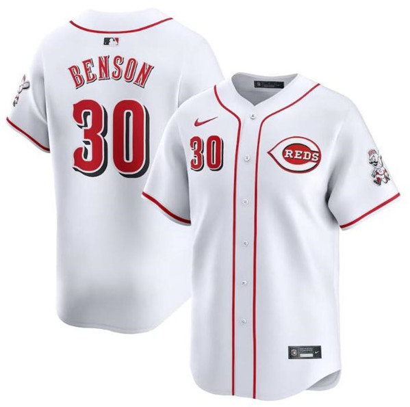 Men's Cincinnati Reds #30 Will Benson White Home Limited Baseball Stitched Jersey