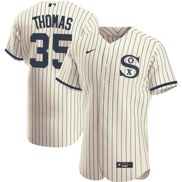Men's Chicago White Sox #35 Frank Thomas 2021 Cream/Navy Field of Dreams Name&Number Flex Base Stitched Jersey