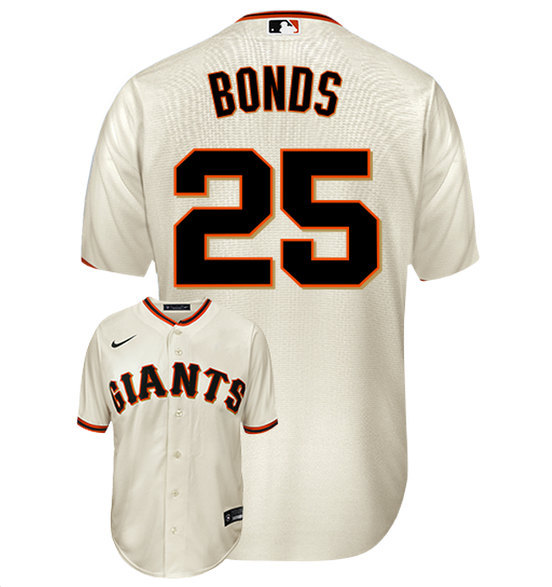 Men's San Francisco Giants #25 Barry Bonds Cream Cool Base Stitched Jersey