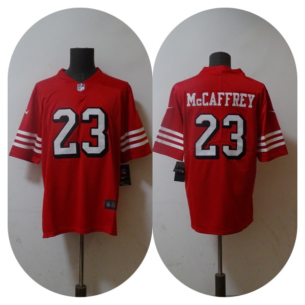 Men's San Francisco 49ers #23 Christian McCaffrey 2022 Red Vapor Untouchable Stitched Jersey