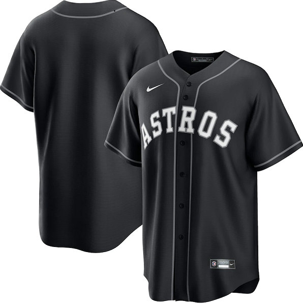 Men's Houston Astros Black Cool Base Stitched Baseball Jersey