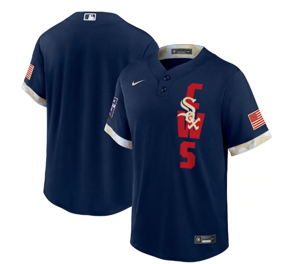 Men's Chicago White sox Blank 2021 Navy All-Star Cool Base Stitched MLB Jersey