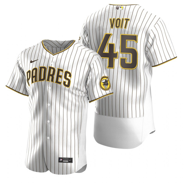 Men's San Diego Padres #45 Luke Voit White Flex Base Stitched Baseball Jersey
