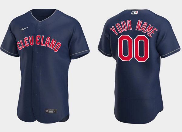 Men's Cleveland Guardians ACTIVE PLAYER Custom Navy Stitched Jersey
