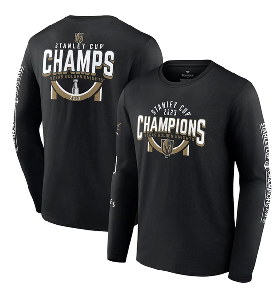 Men's Vegas Golden Knights Black 2023 Stanley Cup Champions Banner Long Sleeve T-Shirt
