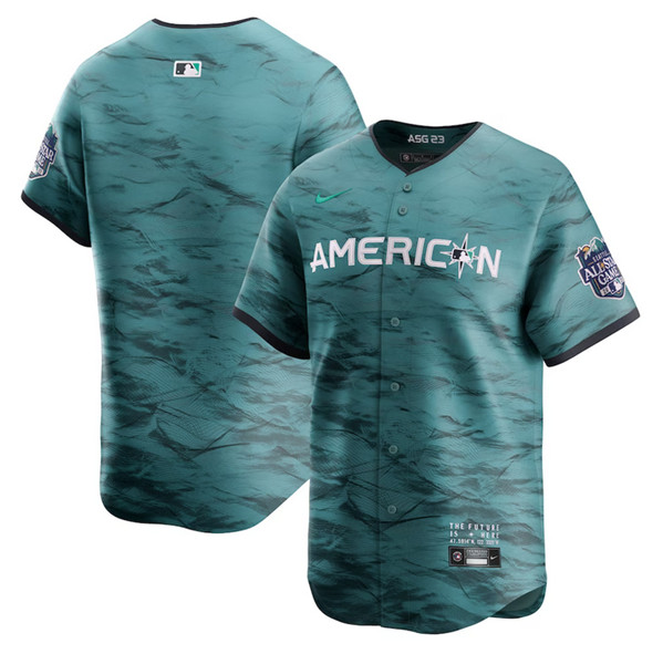 Men's Blank Teal 2023 All-Star Cool Base Stitched Baseball Jersey