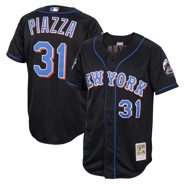 Men's New York Mets #31 Mike Piazza Black Stitched MLB Jersey