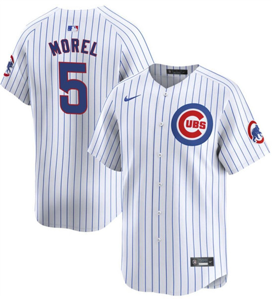 Men's Chicago Cubs #5 Christopher Morel White 2024 Home Limited Stitched Baseball Jersey