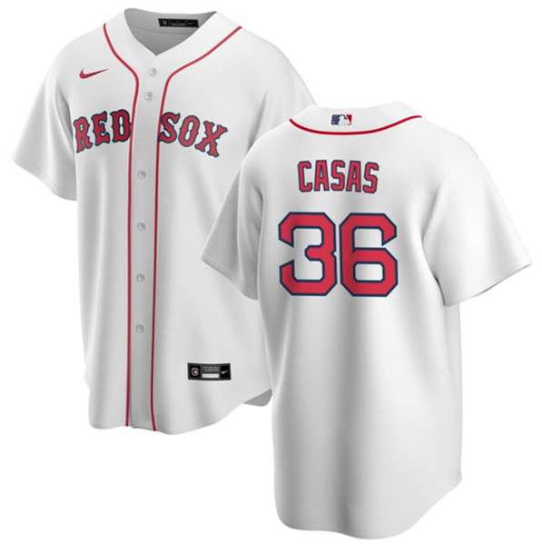 Men's Boston Red Sox #36 Triston Casas White Cool Base Stitched Baseball Jersey
