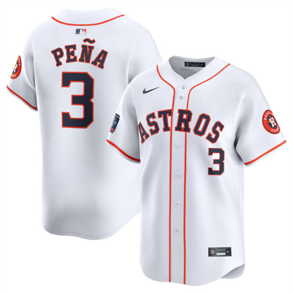Men's Houston Astros #3 Jeremy Peña White 2024 World Tour Mexico City Series Home Limited Stitched Baseball Jersey
