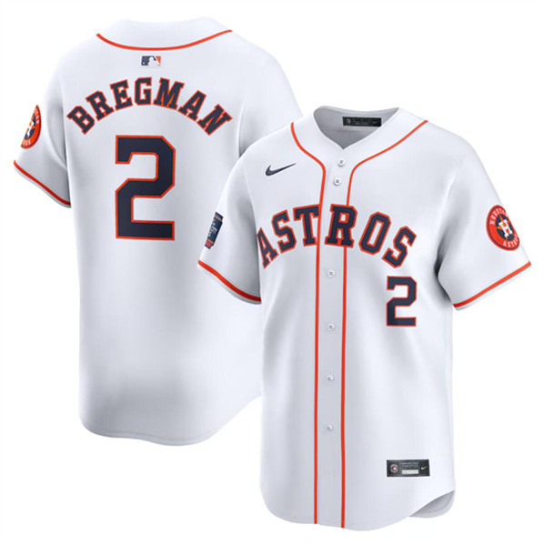 Men's Houston Astros #2 Alex Bregman White 2024 World Tour Mexico City Series Home Limited Stitched Baseball Jersey