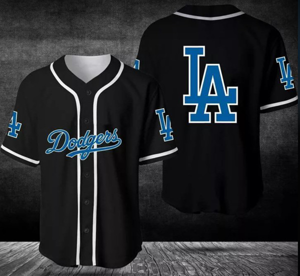 Men's Los Angeles Dodgers Black Stitched MLB Jersey