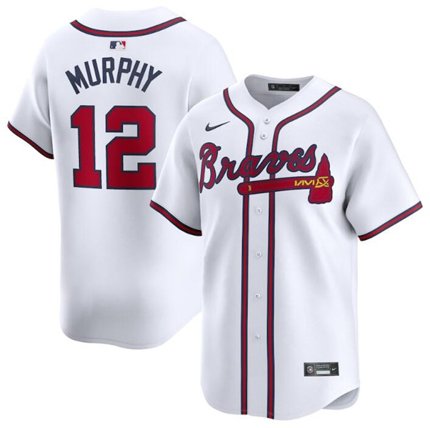Men's Atlanta Braves #12 Sean Murphy White 2024 Home Limited Stitched Baseball Jersey