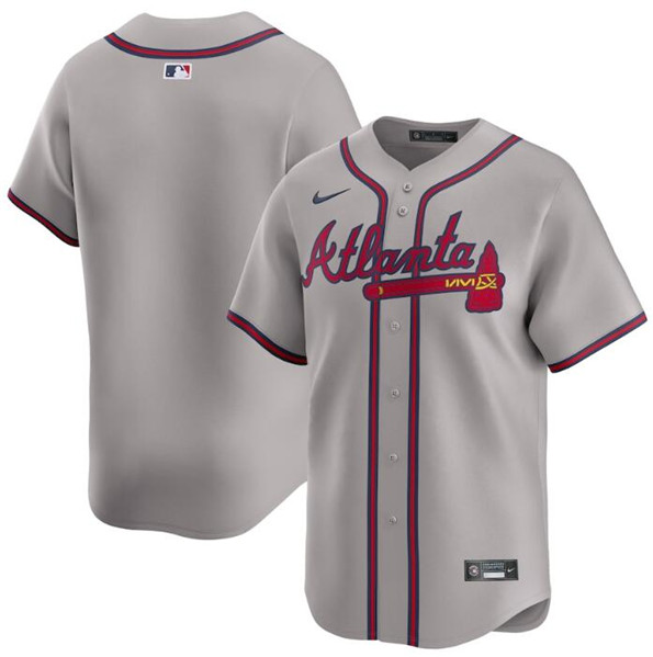 Men's Atlanta Braves Blank Gray 2024 Away Limited Stitched Baseball Jersey