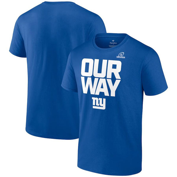 Men's New York Giants Royal 2022 Playoffs Wild Card Our Way T-Shirt