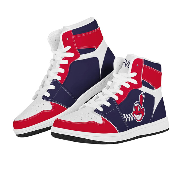 Women's Cleveland Indians AJ High Top Leather Sneakers 002