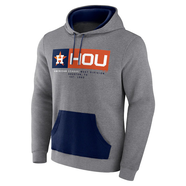 Men's Houston Astros Heathered Gray Iconic Steppin Up Fleece Pullover Hoodie