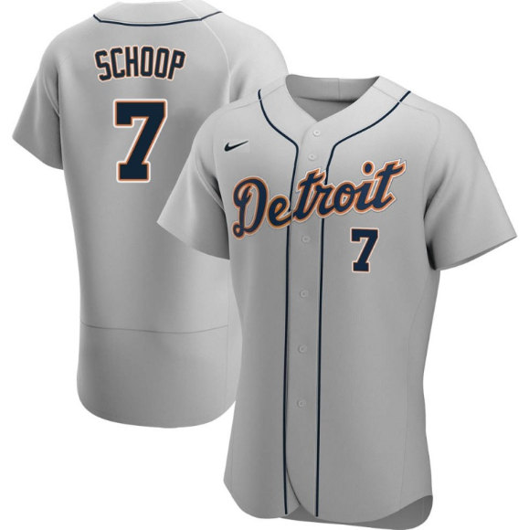 Men's Detroit Tigers #7 Jonathan Schoop Gray Flex Base Stitched Jersey
