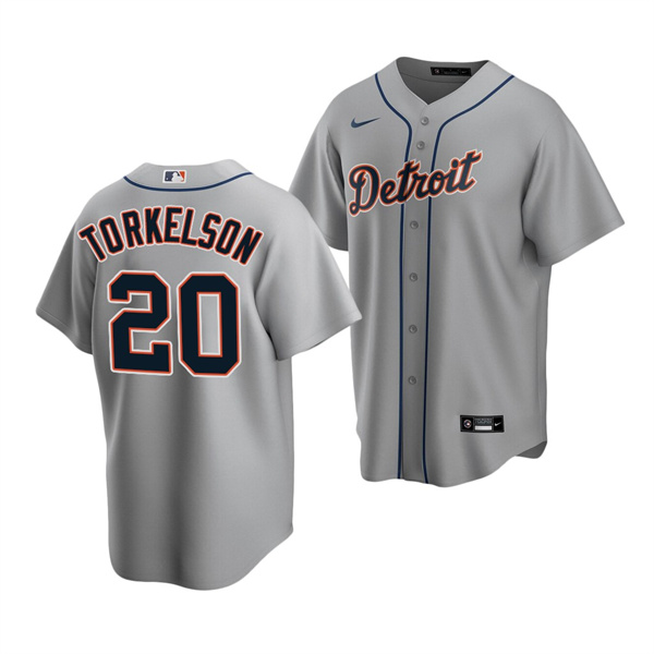 Men's Detroit Tigers #20 Spencer Torkelson Grey Cool Base Stitched Jersey