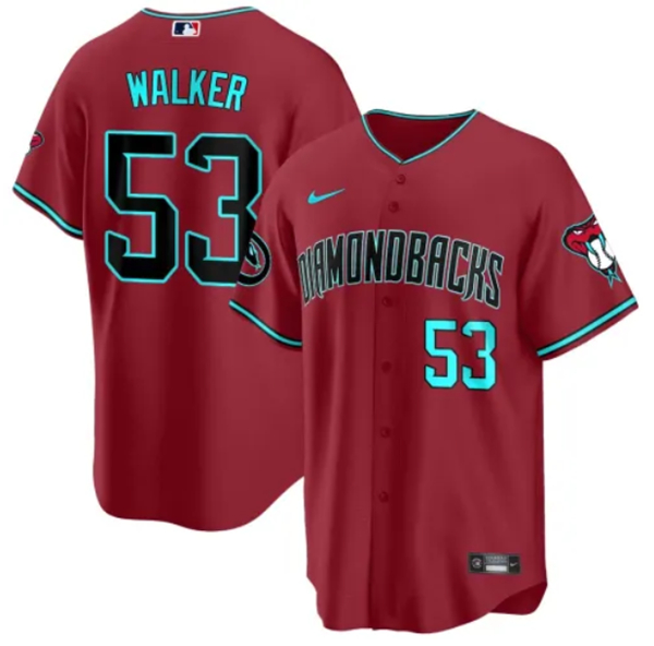 Men's Arizona Diamondbacks #53 Christian Walker Red 2024 Cool Base Stitched Baseball Jersey