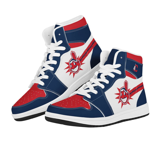 Women's Cleveland Indians AJ High Top Leather Sneakers 001