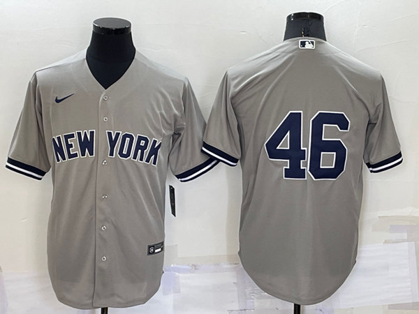 Men's New York Yankees #46 Andy Pettitte Grey Cool Base Stitched Baseball Jersey