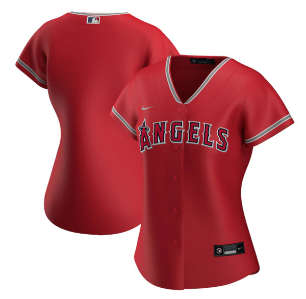 Women's Los Angeles Angels Blank Red Stitched Baseball Jersey(Run Small)