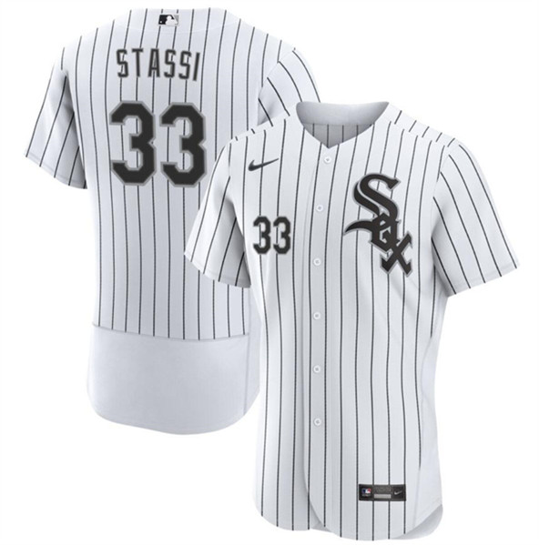 Men's Chicago White Sox #33 Max Stassi White Flex Base Stitched Baseball Jersey