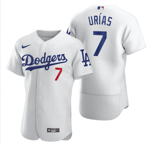 Men's Los Angeles Dodgers White #7 Julio Urias Flex Base Stitched MLB Jersey