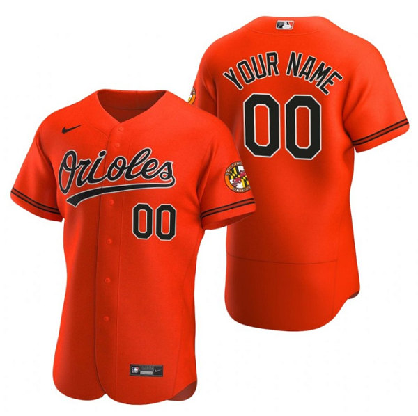 Men's Baltimore Orioles ACTIVE PLAYER Custom Orange Flex Base Stitched Jersey