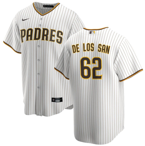 Men's San Diego Padres #62 Enyel De Los Santos White Cool Base Stitched Baseball Jersey