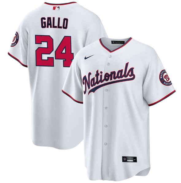 Men's Washington Nationals #24 Joey Gallo White Cool Base Stitched Baseball Jersey