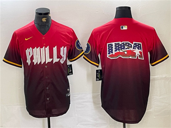 Men's Philadelphia Phillies Red Team Big Logo 2024 City Connect Limited Stitched Jersey