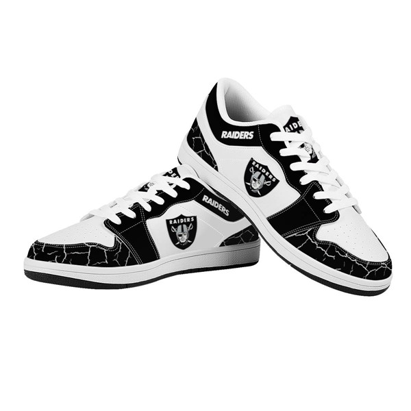 Women's Las Vegas Raiders AJ Low Top Leather Sneakers 001