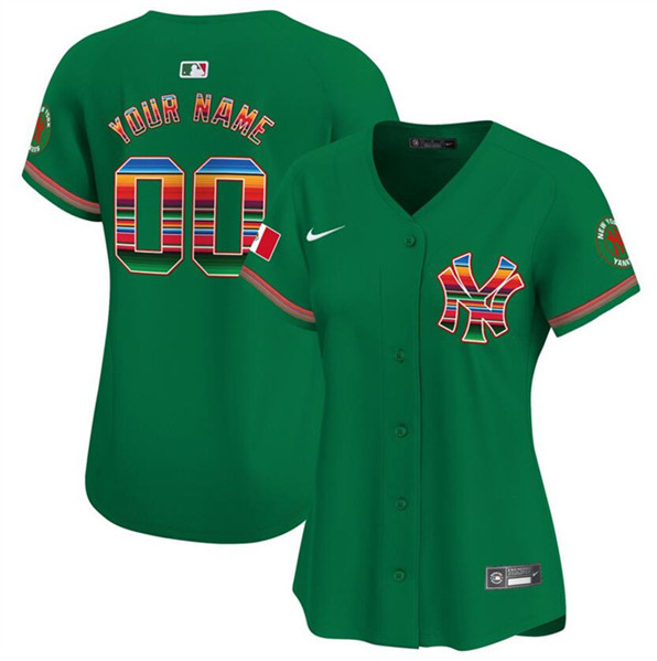 Women's New York Yankees Customized Green Mexico Vapor Premier Limited Stitched Jersey(Run Small)