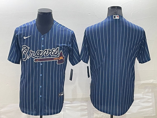 Men's Atlanta Braves Blank Navy Cool Base Stitched Baseball Jersey