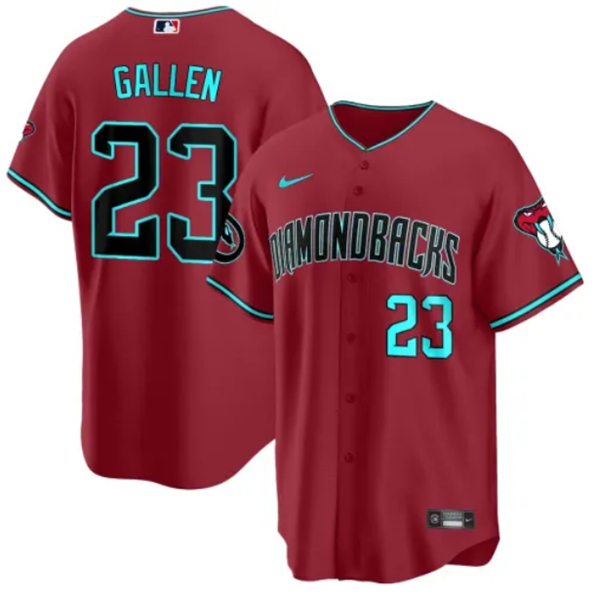 Men's Arizona Diamondbacks #23 Zac Gallen Red 2024 Cool Base Stitched Baseball Jersey