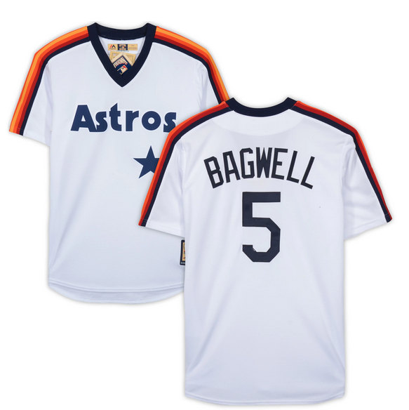 Men's Houston Astros #5 Jeff Bagwell White Stitched Jersey