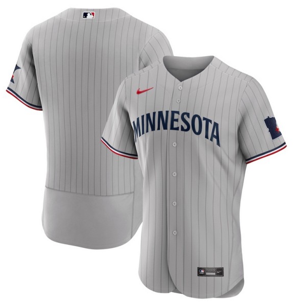 Men's Minnesota Twins Gray 2023 Flex Base Stitched Jersey