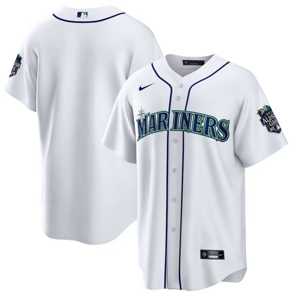 Men's Seattle Mariners Active Player Custom White 2023 All-Star Game Patch Cool Base Stitched Baseball Jersey