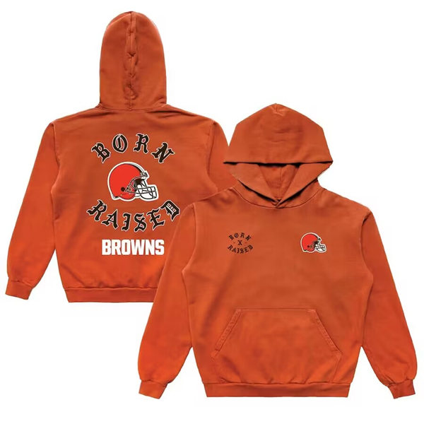Men's Cleveland Browns Born x Raised Orange Pullover Hoodie
